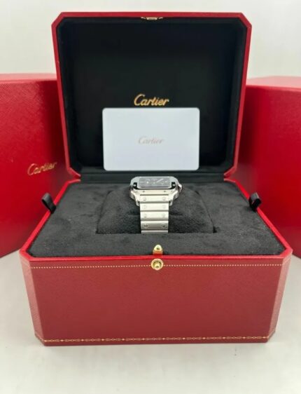 Cartier Santos Medium WSSA0061 – Montre Homme Acier 40 mm | Cadran Vert | Boîte & Papiers