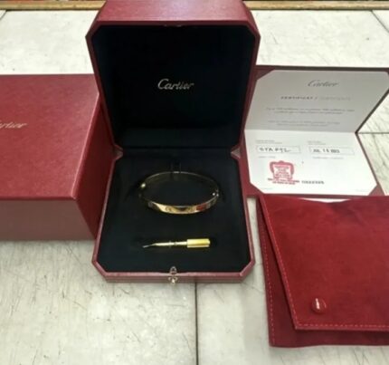 Bracelet Cartier Love Or Jaune 18K Authentique – Taille 18 – Jonc Homme/Femme