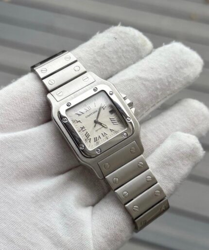 Montre Cartier Santos Automatique 29 mm en acier inoxydable guilloché – Réf. 2319 – Avec boîte